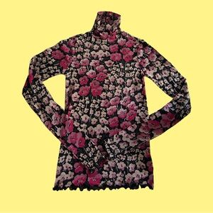 Ralph Lauren polo floral crepe turtle neck